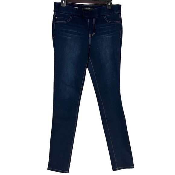 Liverpool Jeans Company Blue Denim Sienna Pull On Leggings SZ 8 Stretch Pockets - Picture 1 of 9